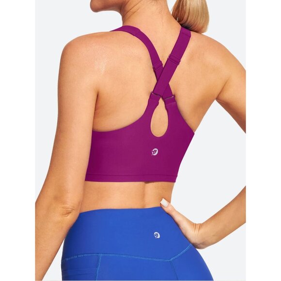 IUGA Bikini Swim Top Womens S Fuchsia High Neck Cross Back Swim Beach Paddle - Picture 2 of 10